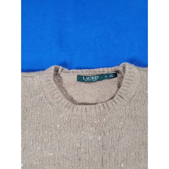 Lauren Ralph Lauren Women's Wool Blend Ruffled Pullover Beige Sweater Size XL - Picture 3 of 15